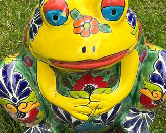 Talavera Ceramic Frog Planter
