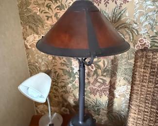 Dirk Van Erp Style Arts  Crafts Copper and Mica Table Lamp