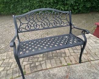 Ornate Cast Aluminum Garden Bench