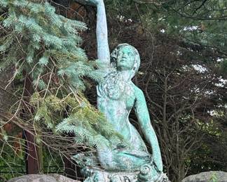 Bronze Mermaid Statue with Shell