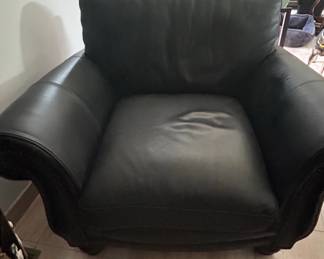 Marshall Fields Black Leather Club Chair