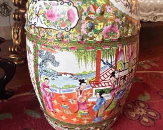 Chinese Export Rose Medallion Porcelain Garden Stool