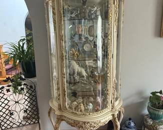 Louis XV Style Gold Gilt Curio Display Cabinet