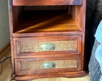 Pier Imports Pyramid Collection Nightstand with Rattan Drawer Fronts