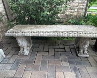 Henri Studio Concrete Lion Bench