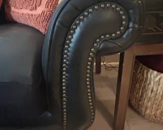 Marshall Fields Black Leather Sofa second image