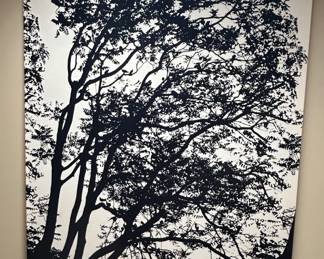 Marimekko Tuuli Black and White Tree Silhouette Canvas Print