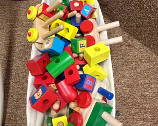 Melissa Doug Wooden Stacking Train Set