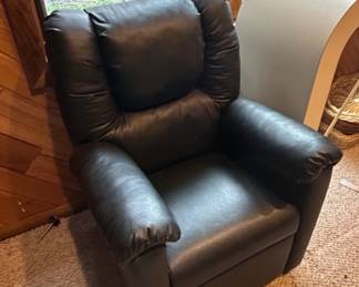 Black Faux Leather Kids Recliner