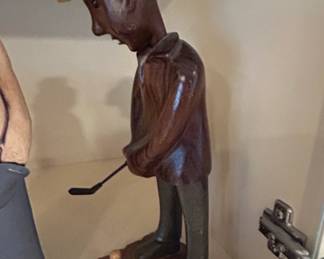 Romer Hand Carved Wooden Golfer Figurine