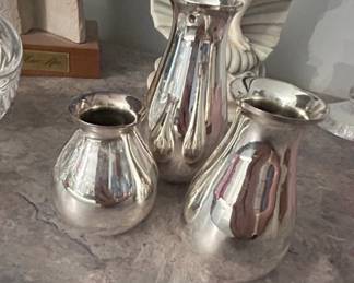Set of Three SilverPlated Bud Vases