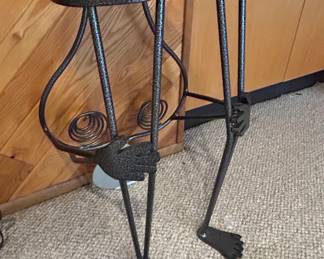 Whimsical Metal Figural Plant Stand with Hands and Feet