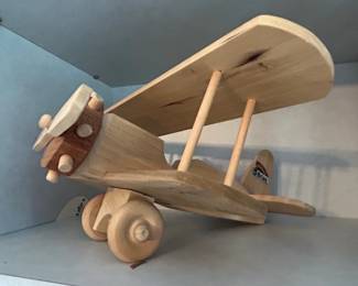 Handmade Wooden Biplane Toy