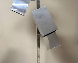 Koch Lowy Chrome and Metal Arc Floor Lamp with Three Adjustable Spotlights