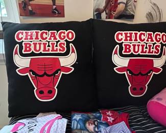 Chicago Bulls Logo Throw Pillows Set of