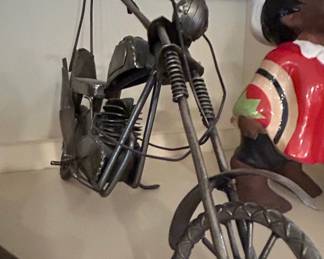 Scrap Metal Motorcycle Sculpture