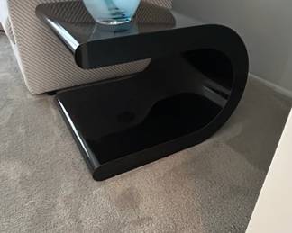 Modern Black Waterfall Side Table