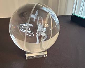 Joakim Noah Autographed Crystal Basketball Sculpture