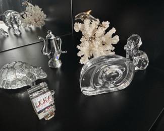 Collection of Decorative Glass Animal and Themed Figurines