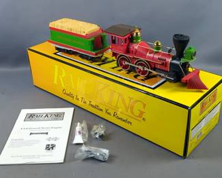 M.T.H. RailKing 4-4-0 General Steam Engine And Tender, Christmas Express, O Gauge, In Original Box 