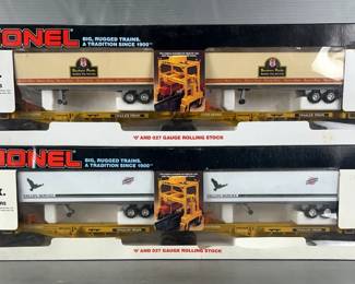 Lionel O Gauge T.T.U.X Flat Car Sets, Includes Southern Pacific, #6-16345, And Chicago & Northwestern, #6-16334, Both In Original Packaging