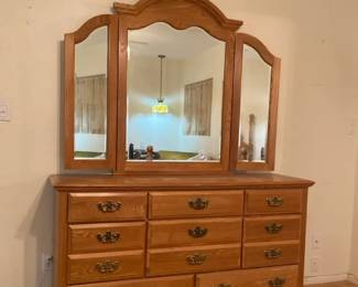 Folding Mirror Vanity Dresser