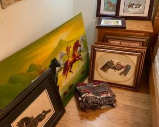 Out West Horse  Cattle Art