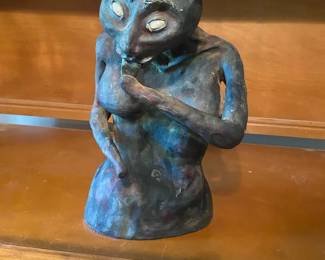 Eerily Cool Cat Statue