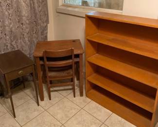 Inkwell Desk Set, Folding End Table  Bookshelf