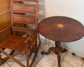 Cool Old Rocking Chair And Table