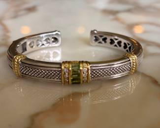 Judith Ripka JR Two Collection Peridot/Diamond/Sterling & 18kt~$695