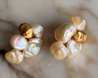 Yvel 18kt Gold & Pearl Clip Earrings~$2995