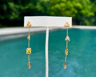 18kt Yellow Gold Citrine Gemstone Earrings $795