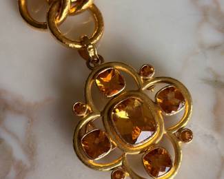 Faceted Citrine Brooch Pendant with fold down bale $6500