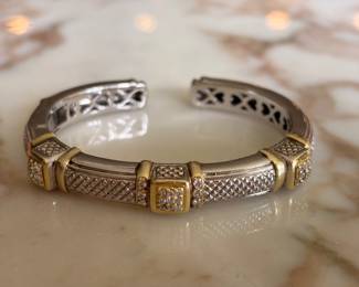Judith Ripka JR Two Collection $550 18KT gold + diamond cuff 