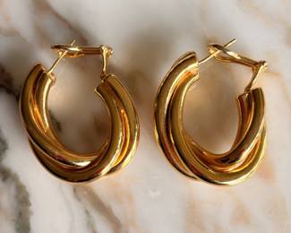 Remas 18kt Yellow Gold Twisted Hoop Earrings