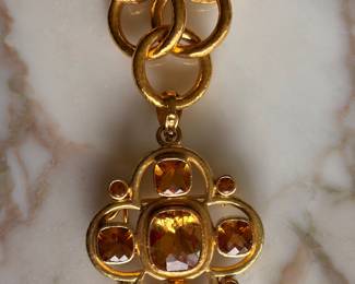 Faceted Citrine Brooch Pendant with fold down bale $6500