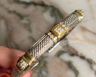 Judith Ripka JR Two Collection $550 18KT gold + diamond cuff 