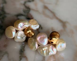 Yvel 18kt Gold & Pearl Clip Earrings~$2995