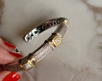 Judith Ripka JR Two Collection $550 18KT gold + diamond cuff 