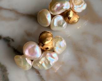 Yvel 18kt Gold & Pearl Clip Earrings~$2995