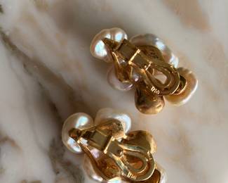 Yvel 18kt Gold & Pearl Clip Earrings~$2995
