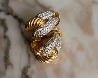 Vintage David Yurman 18kt Gold & Diamond Clip Earrings~$3995