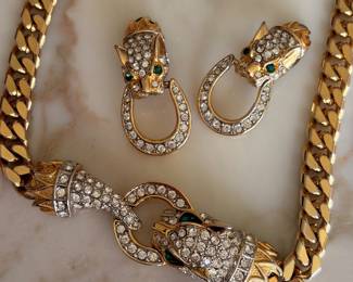 Vintage Cuban Link Cougar Necklace~$195.00 EARRINGS SOLD