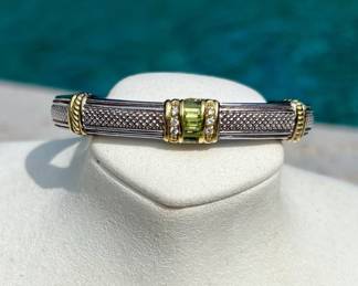 Judith Ripka JR Two Collection Peridot/Diamond/Sterling & 18kt~$695