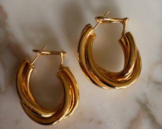Remas 18kt Yellow Gold Twisted Hoop Earrings $1695