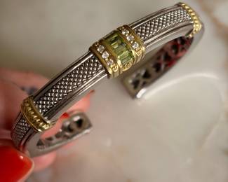 Judith Ripka JR Two Collection Peridot/Diamond/Sterling & 18kt~$695