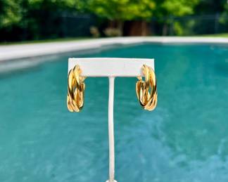 Remas 18kt Yellow Gold Twisted Hoop Earrings $1695