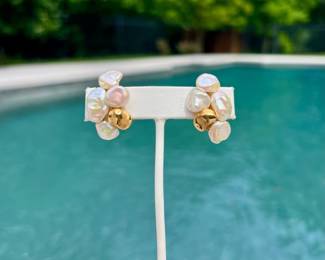 Yvel 18kt Gold & Pearl Clip Earrings~$2995