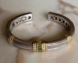 Judith Ripka JR Two Collection Peridot/Diamond/Sterling & 18kt~$695